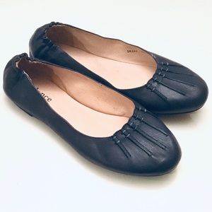 Sundance Ballet Flats Size 7.5/38 Navy Blue Leather ‘Simply Grace’ Slip-on  Shoe